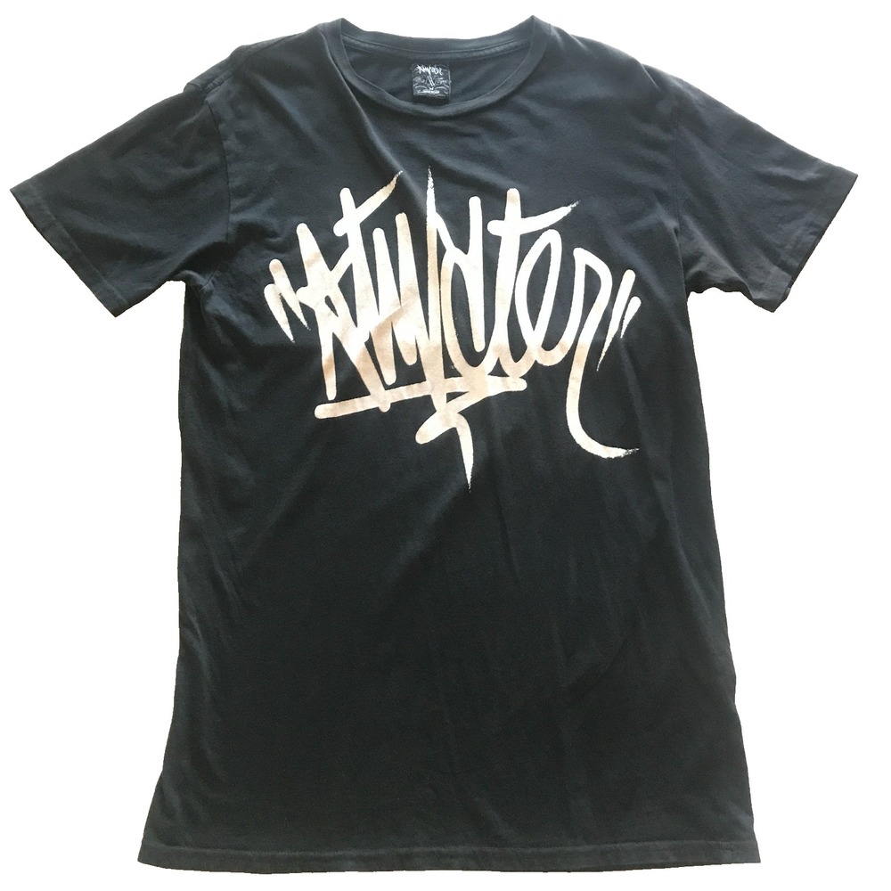 Vintage Made in the USA Black Graffiti style T-shirt size Med